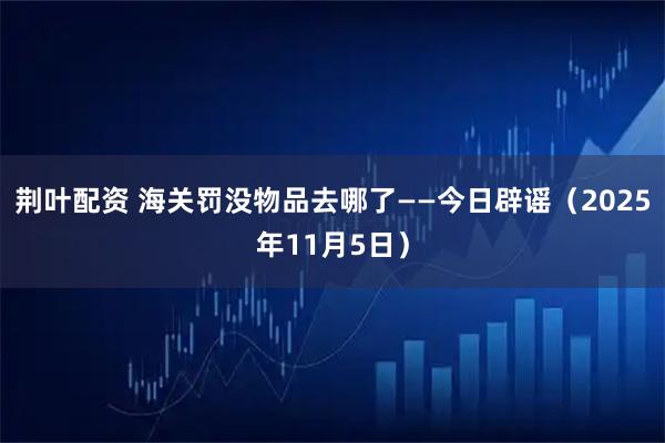 荆叶配资 海关罚没物品去哪了——今日辟谣（2025年11月5日）